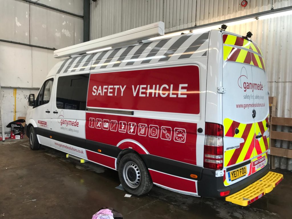 safety vehicle with reflective vehicle graphics in leicester